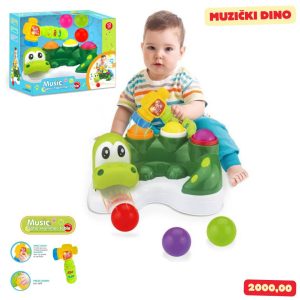Muzički dino sa 6 loptica