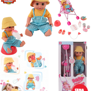 Zvučna lutka sa kolicima i dodacima